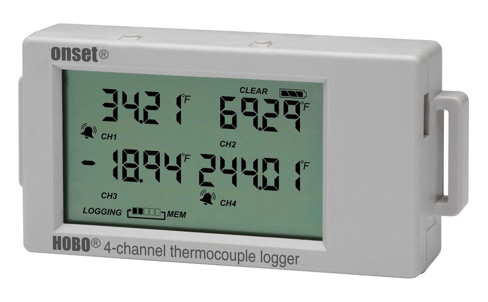 UX120-014m Enregistreur mobile de données de thermocouple à 4 voies, avec affichage