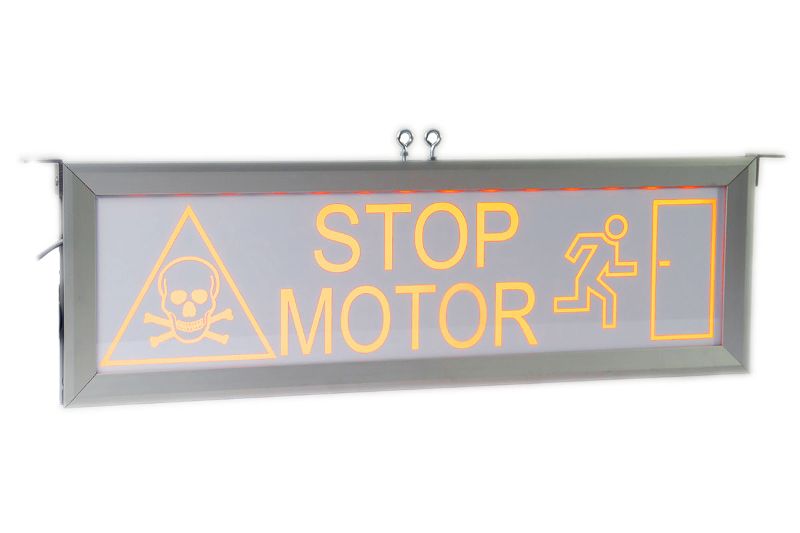 WT-A2-30-214-RR Panneau d'avertissement et de signalisation, texte : Stop Motor