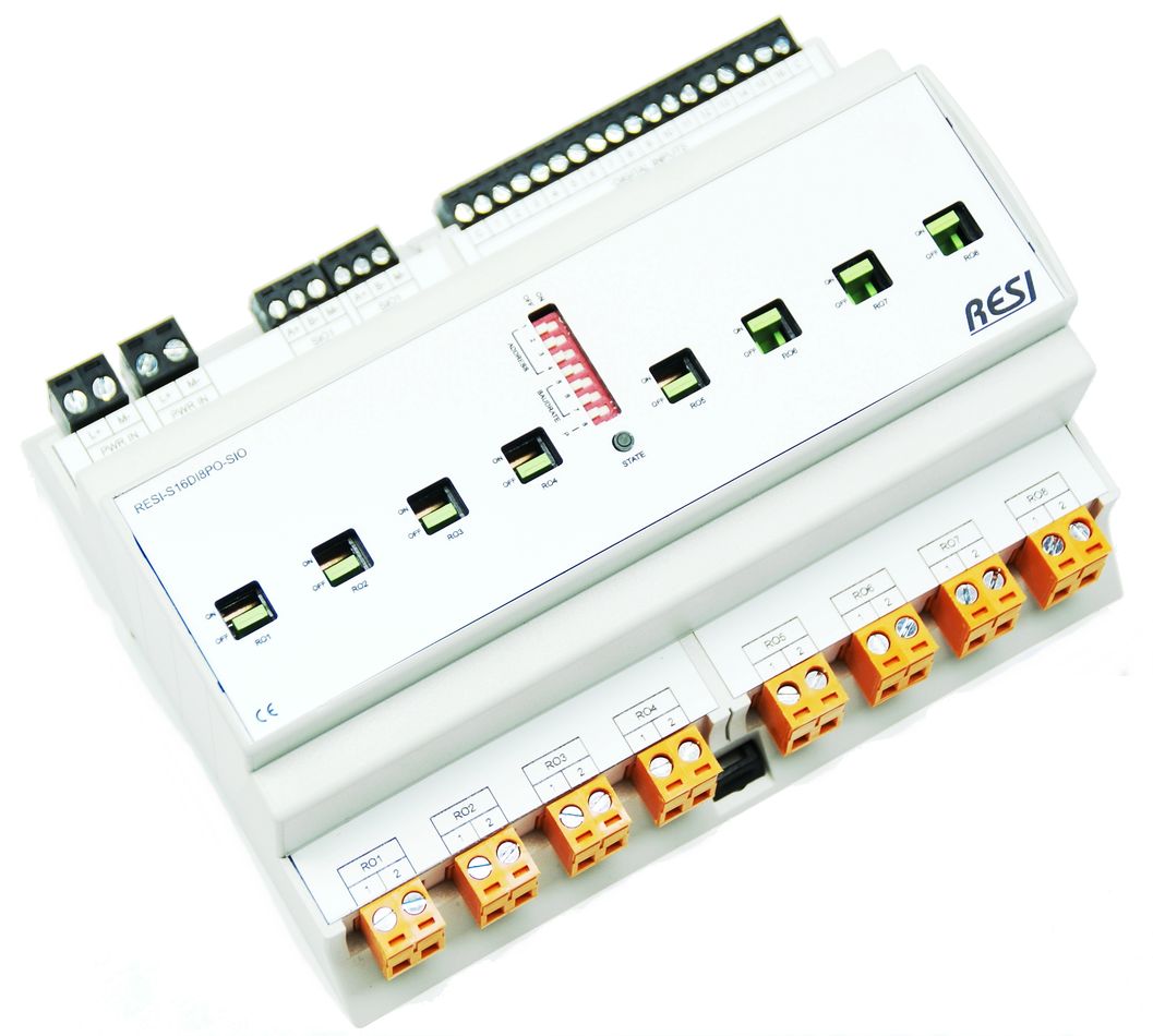 S16DI8PO-SIO Module Modbus ou ASCII à 16 entrées digitales et 8 relais bistables