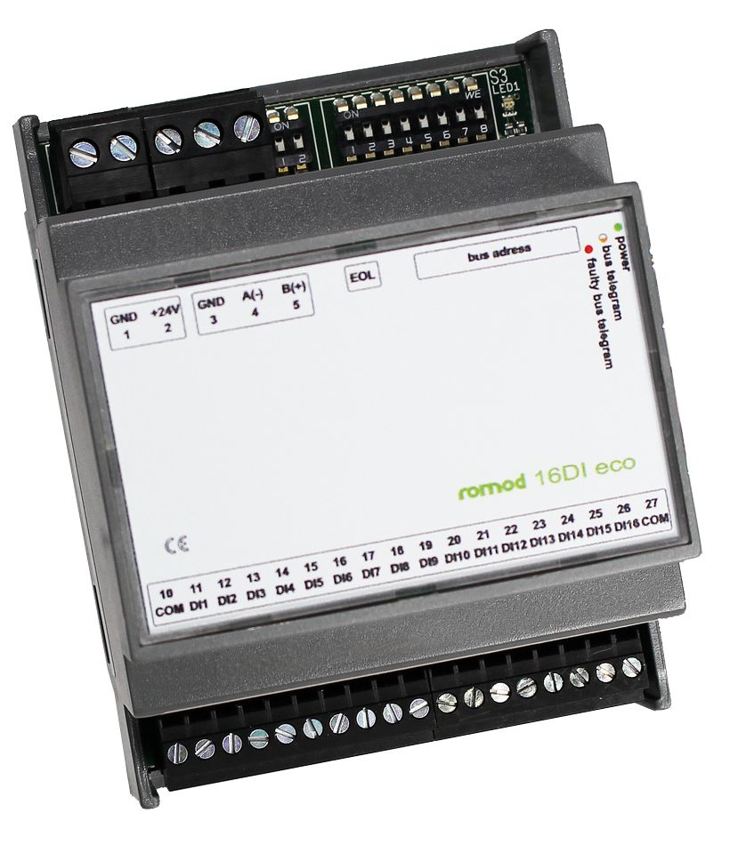 ROMOD-16-DI-ECO Module Modbus à 16 entrées digitales