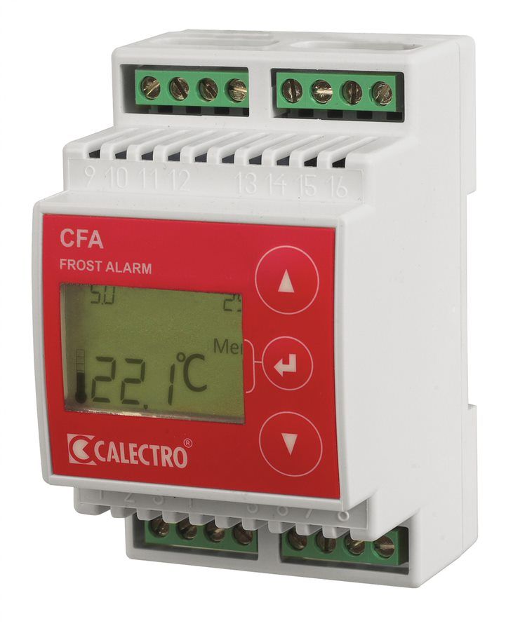 CA-CFA-230V Thermostat à 2 étages, avec afficheur et fonction antigel, pour rail DIN