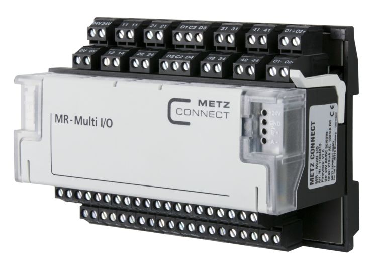 BT-MR-MULTI-IO Module Modbus a 11 entrées numériques, 6 analogiques, 1 impulsion et 4 sorties numériques, 4 digitales et 2 analogiques