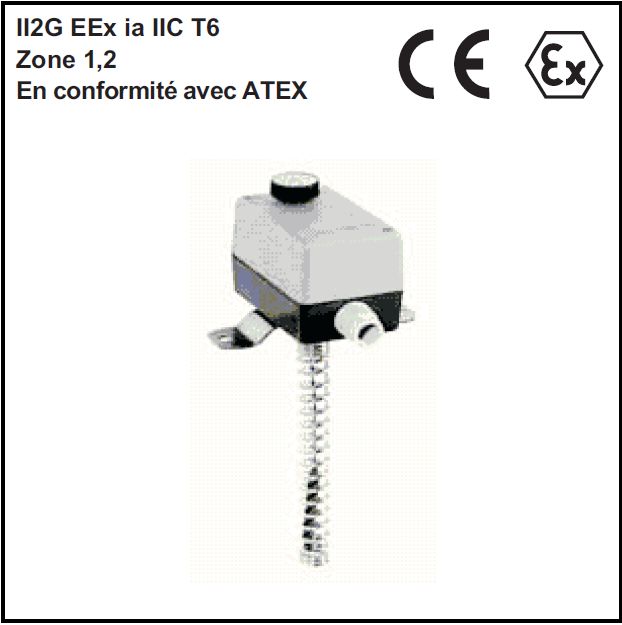 SCH-TBK-2G Thermostat ATEX pour montage en gaine, pour zone 1 et 2