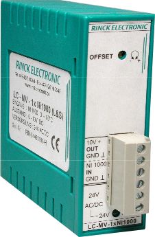 RI-LC-MV-1xNi1000_0-10V Convertisseur de signal Ni1000 en 0-10V a 1 voie (1 entrée/1 sortie)