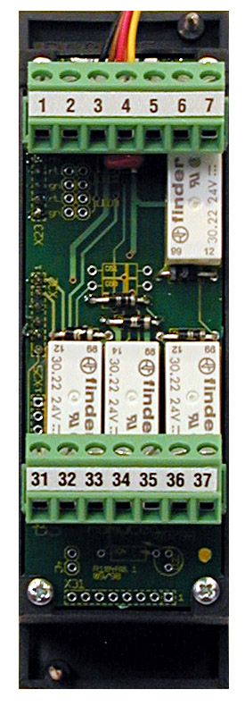 RSM1003 Module défaut général 1 DEL avec BP test lampes, BP Acquittement et acquittement klaxon, alimentation 24V AC/DC