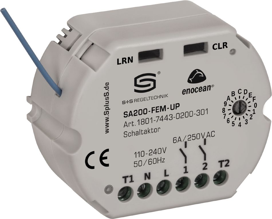 SA200-FEM-UP Récepteur radio EnOcean, actionneur-commutateur à 2 canaux
